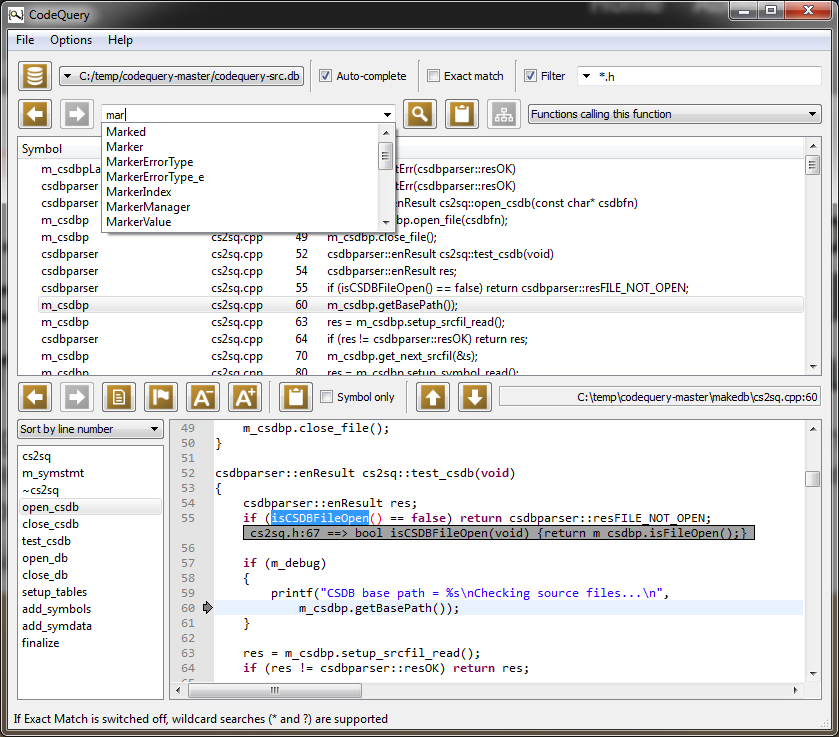 CodeQuery screenshot